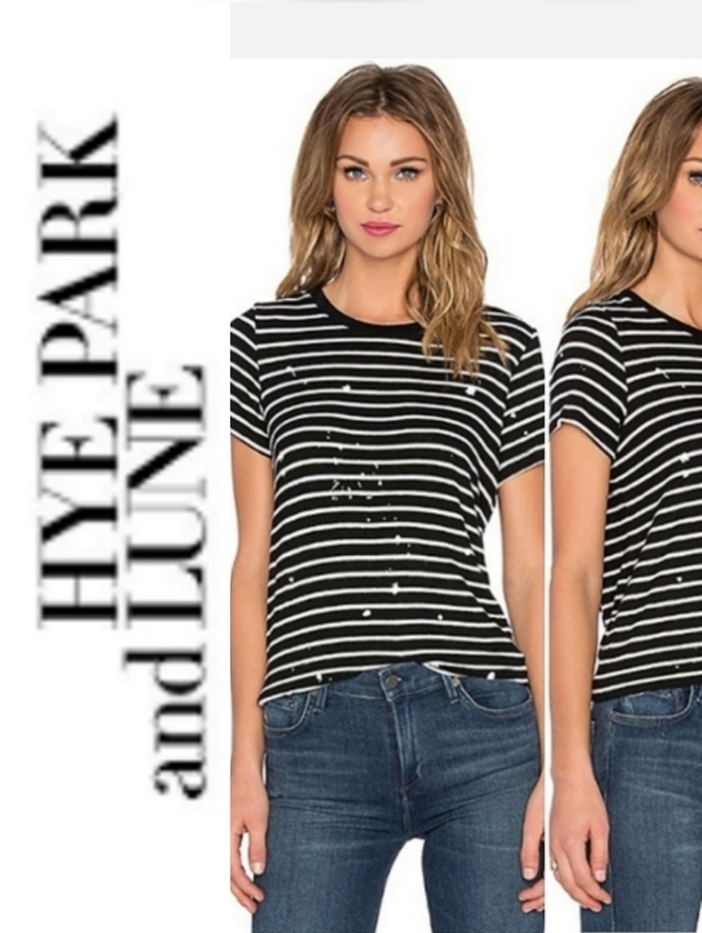 Made in USA Paint Splatter Hye Park &  Lune x Revolve Striped Leah Tee